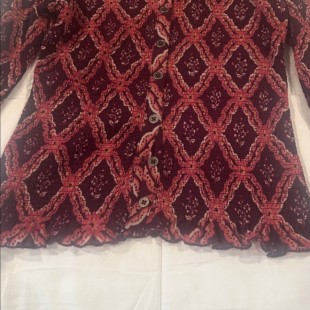 Free People Ruched/ fitted button- up top - Picture 4 of 6